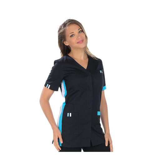 Amélie - Tunic - Short sleeves - Women - 75 cm My Blouse  Sergé-Black-Atoll-T7-XXXXL