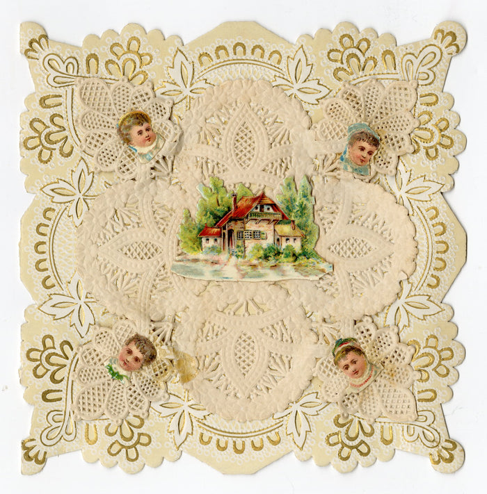 Antique, Layered Paper Doily VALENTINE'S DAY CARD, 'Fatally Beguiling'