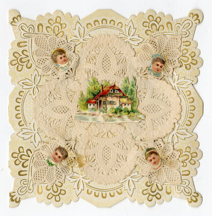 Antique, Layered Paper Doily VALENTINE'S DAY CARD, 'Fatally Beguiling'
