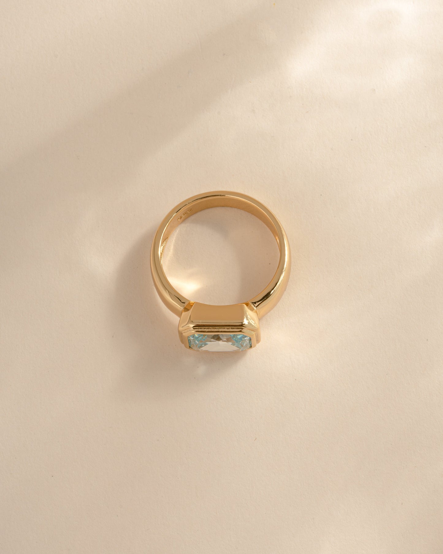 Rectangular Aquamarine Ring