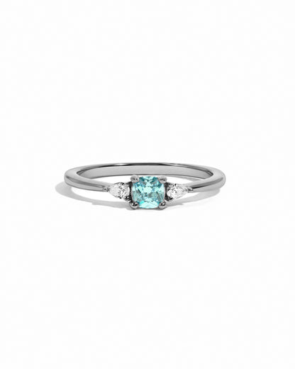 Aquamarine Cushion Ring