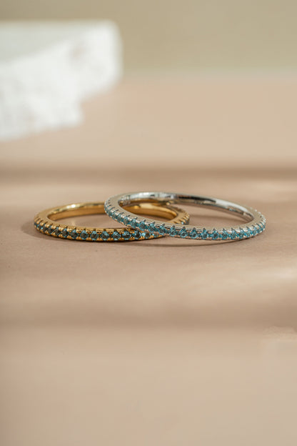 Aquamarine Birthstone Eternity Ring