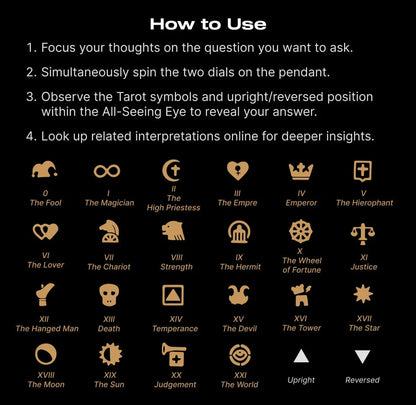 üëÅÔ∏è‚Äçüó®Ô∏èHandmade Tarot Vision Pendant: Connect to Cosmic Wisdom Anytime(Cheat Sheet Included)