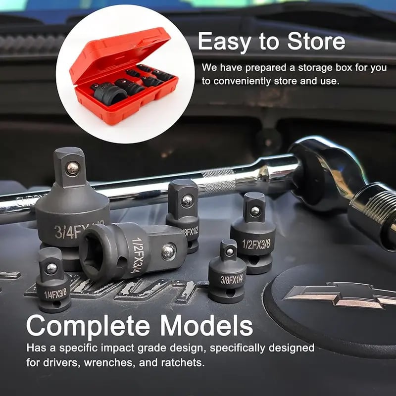 Dailyardtool¬Æ 6-Piece Impact Socket Adapter Set | Cr-V Steel SAE Adapter Conversion Kit