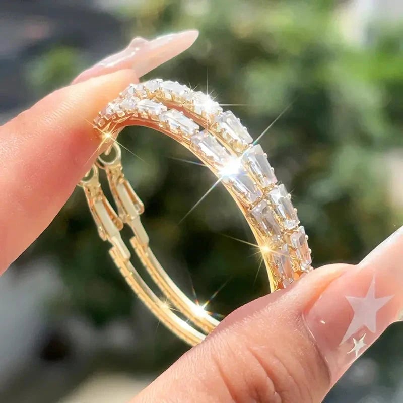 üíé ‚ú® Women's Sparkling CZ Hoop Earrings ‚Äì Micro-Paved, Lightweight Copper & Bold Design ‚Äì Elegant, Versatile & Perfect Gift üí´