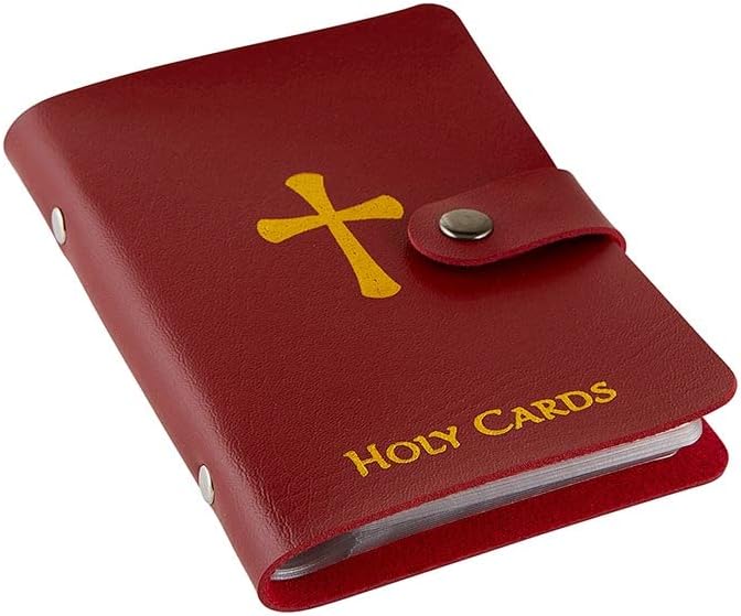 ‚úùÔ∏è Catholic Genuine Leather Holy Card Holder ‚Äì Pocket Prayer Card Organizer with Snap Closure