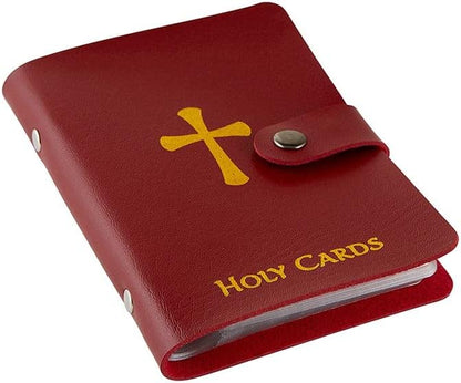 ‚úùÔ∏è Catholic Genuine Leather Holy Card Holder ‚Äì Pocket Prayer Card Organizer with Snap Closure