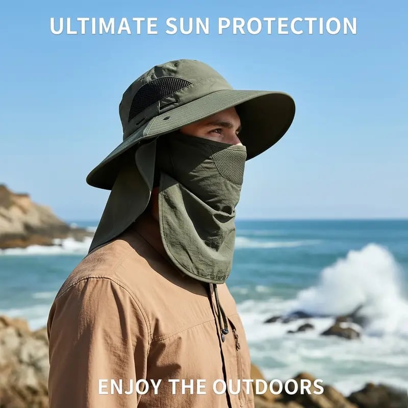 üåûSpring/Summer Fisherman's Hat Detachable Outdoor Sun-Protective Face CoveringüèïÔ∏è (Adjustable & Lightweight Comfort & Unisex Fit)