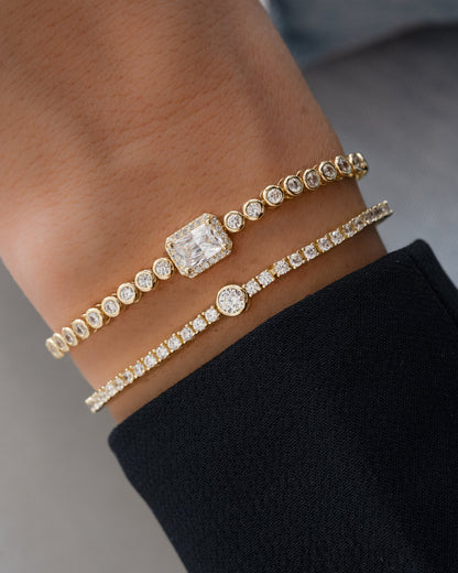 CZ Baguette Rounded Tennis Bracelet