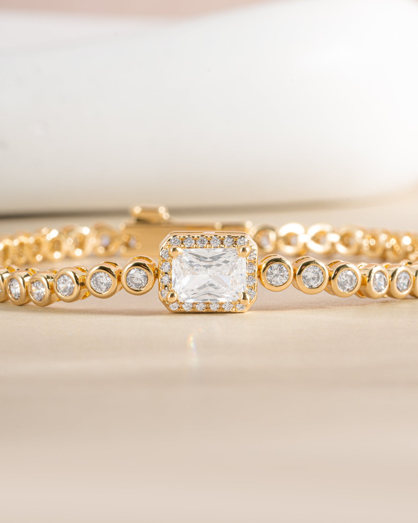 CZ Baguette Rounded Tennis Bracelet