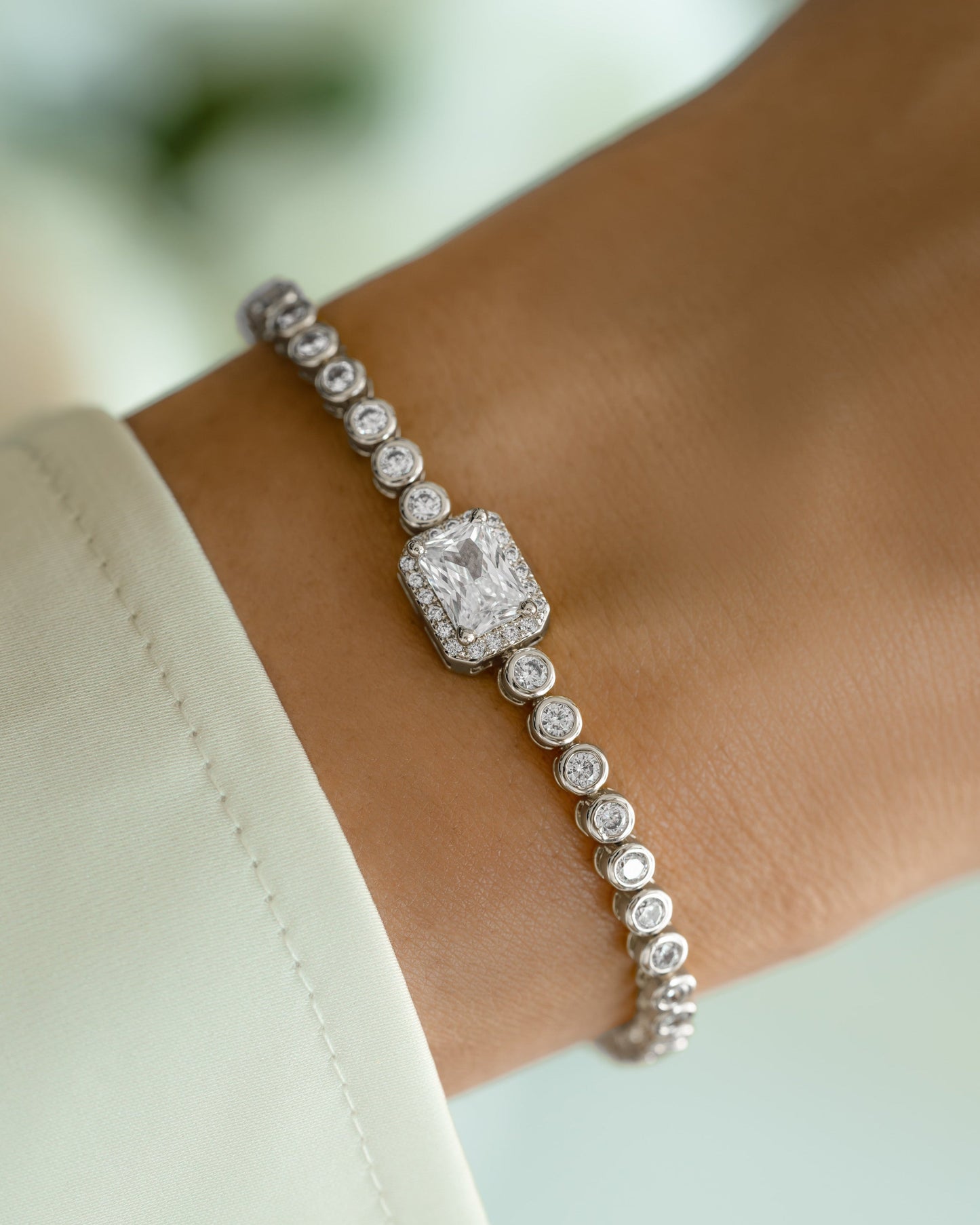 CZ Baguette Rounded Tennis Bracelet