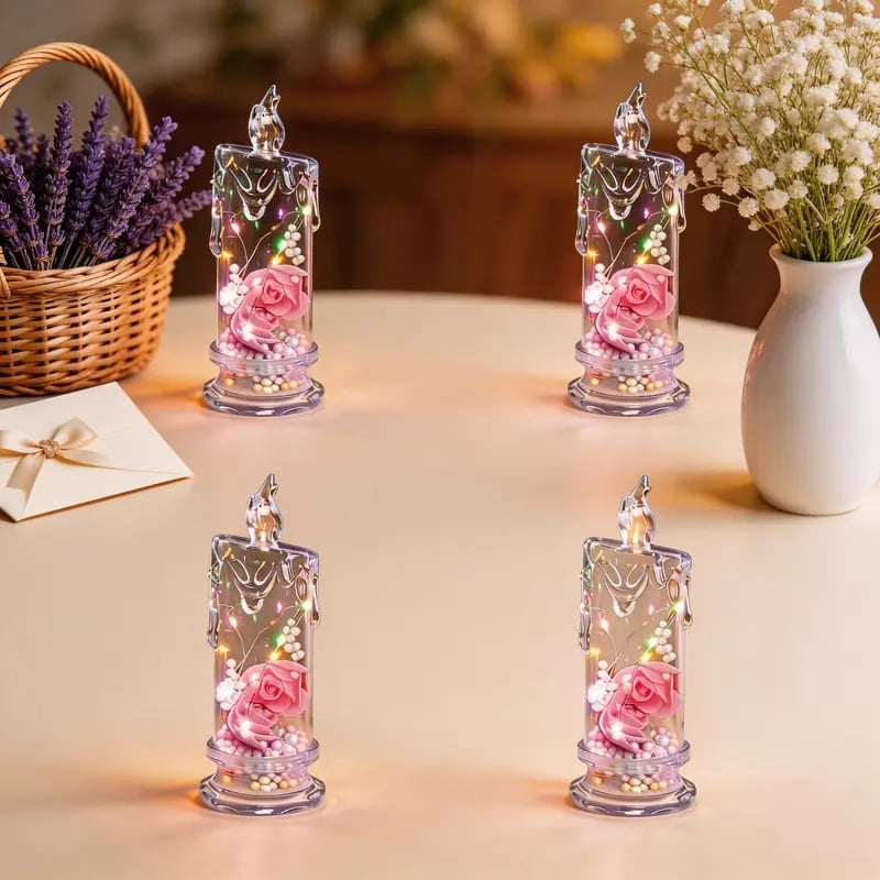 üåπRealistic Rose Candle Lights ‚Äî Battery-Powered, Smoke-Free LED Roses for Home Decor, Weddings, Parties & Gifts ‚ú®