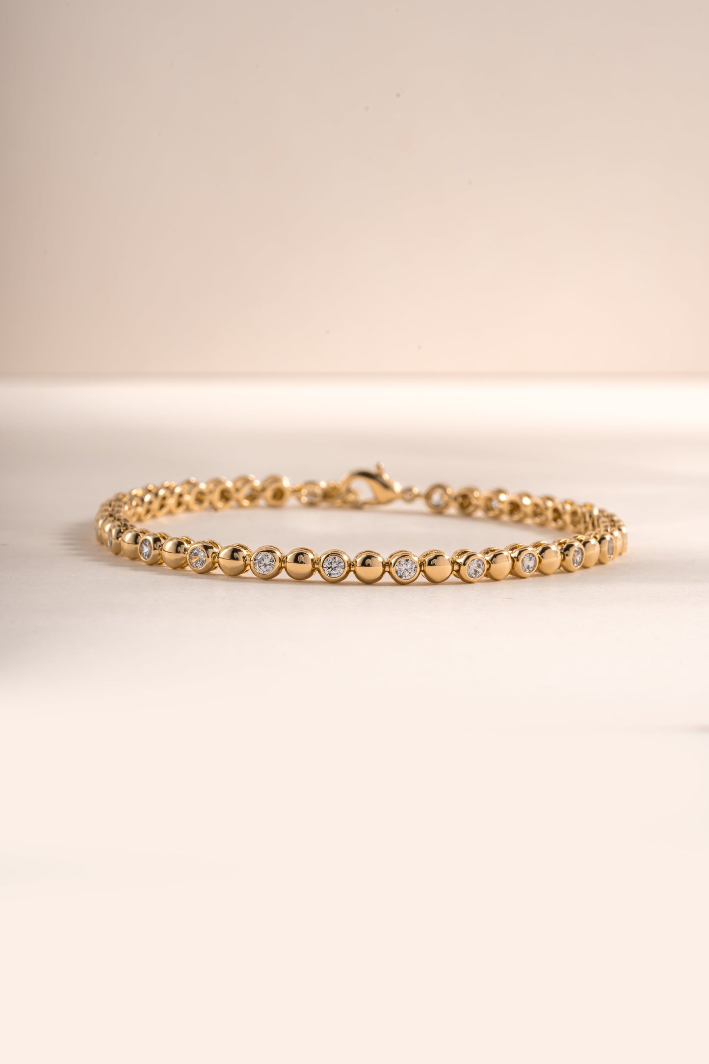 Bead & Bezel Tennis Bracelet