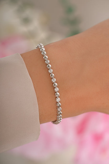 Bead & Bezel Tennis Bracelet