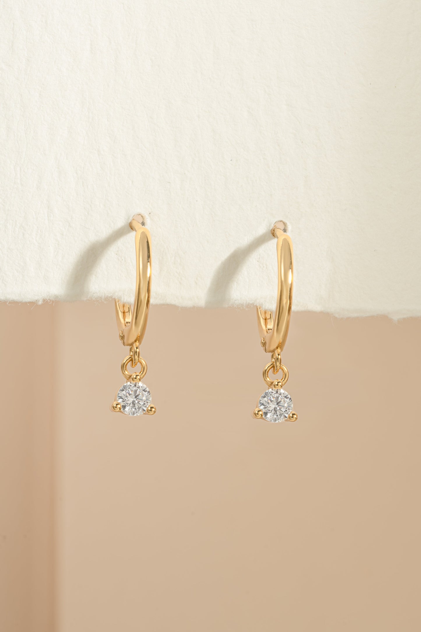 Bezel Charm Huggies