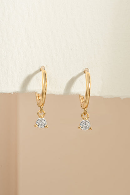 Bezel Charm Huggies
