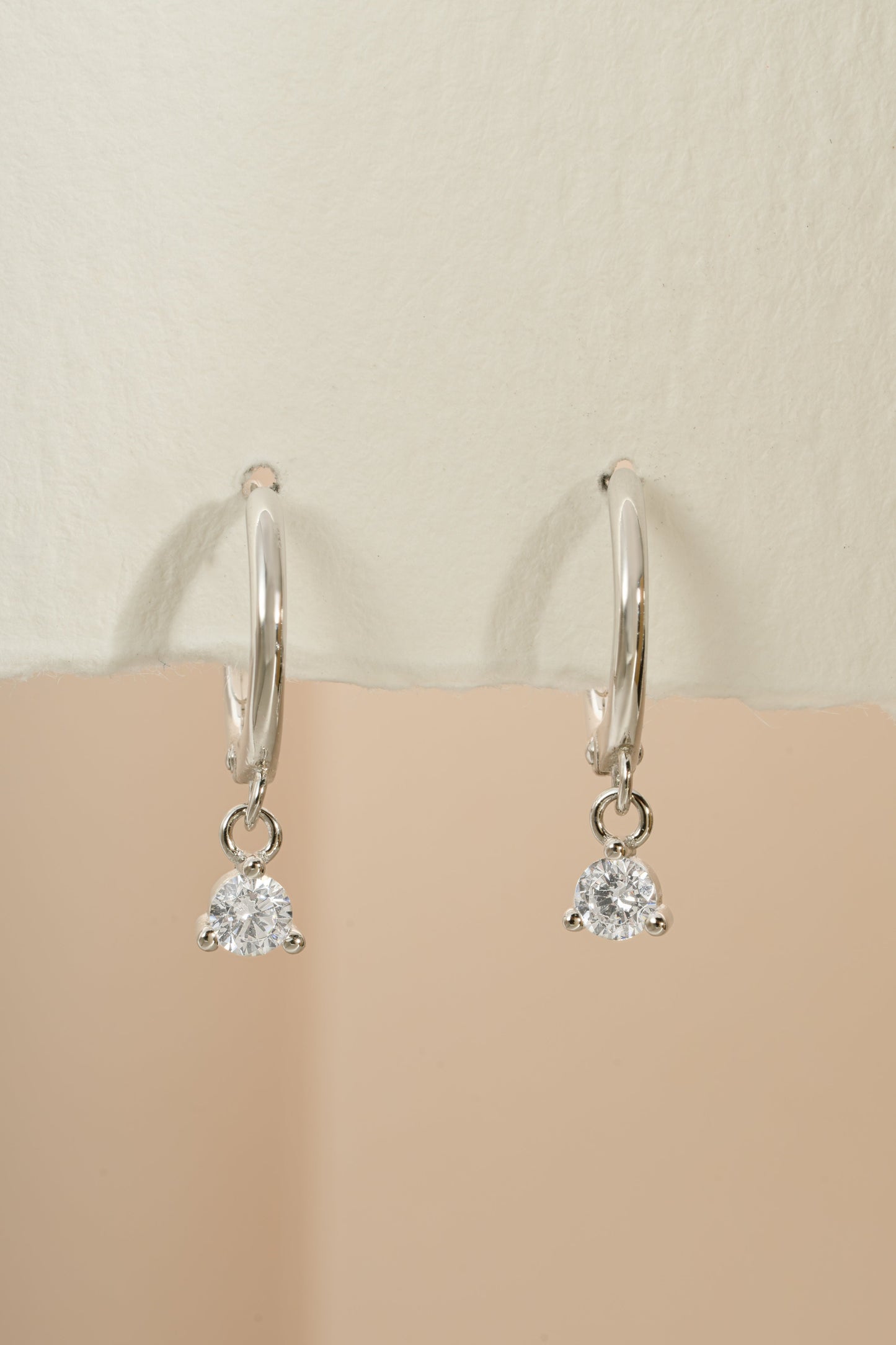 Bezel Charm Huggies