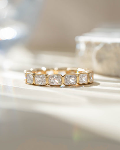 Bezel Emerald Cut Eternity Band
