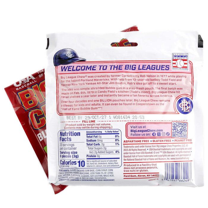 Big League Chew Pouch Sour Cherry Flavor
