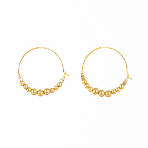 Brass Ball Hoop Earring