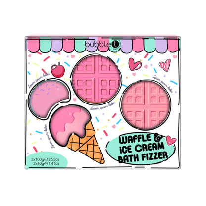 bubble t waffle & ice cream bath bomb gift set, cheerful bath fizzers with delightful fragrances, ideal for self-care or as a thoughtful gift