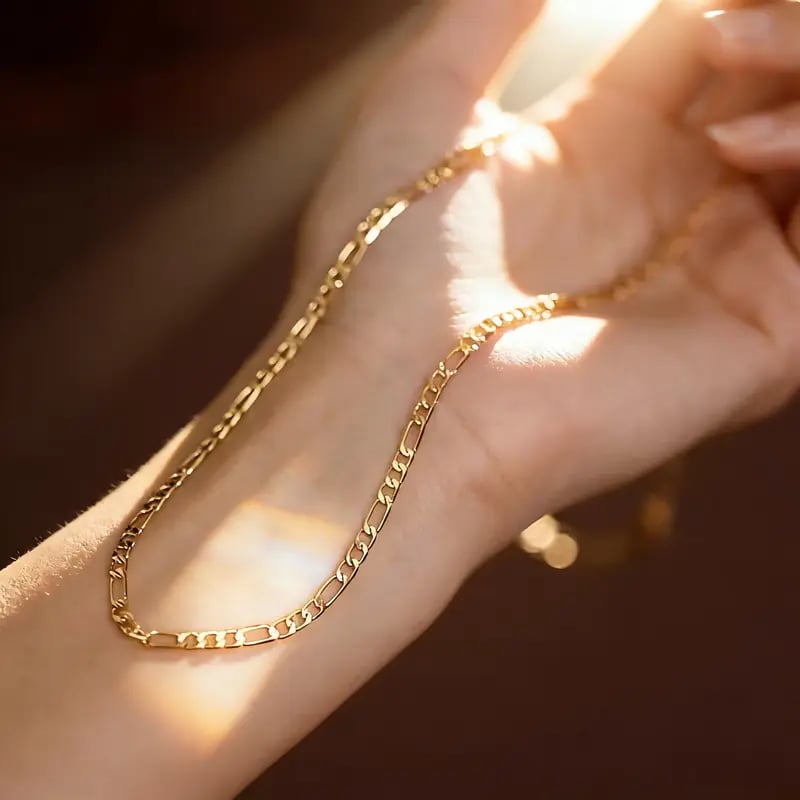 Elegant 2-Piece 18K Gold Jewelry Set ‚Äì Bracelet & Necklace for Men & Women