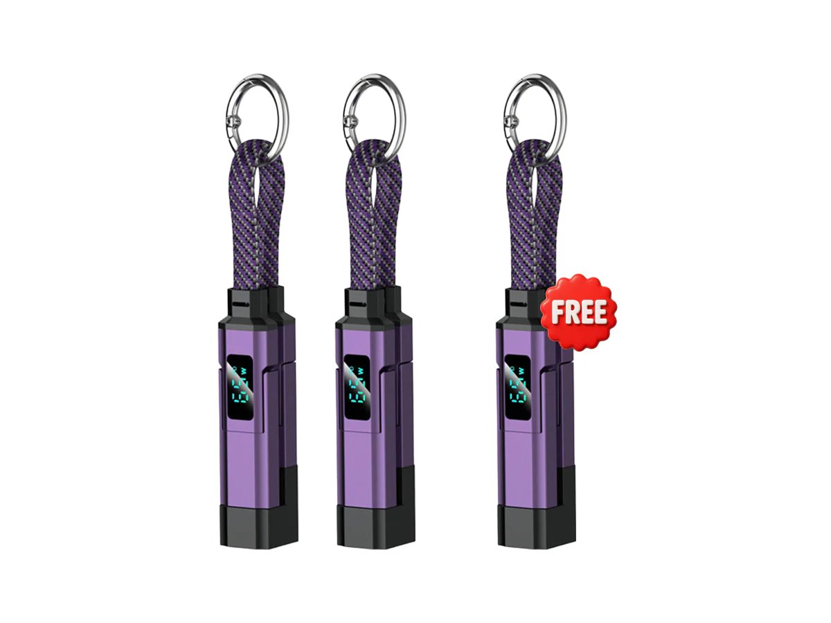 üî•Limited Time SALE 40% OFFüî•4-in-1 Digital Display Keychain Charging Cable