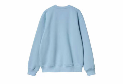 Carhartt WIP crewneck sweatshirt, light blue, long sleeves, back view