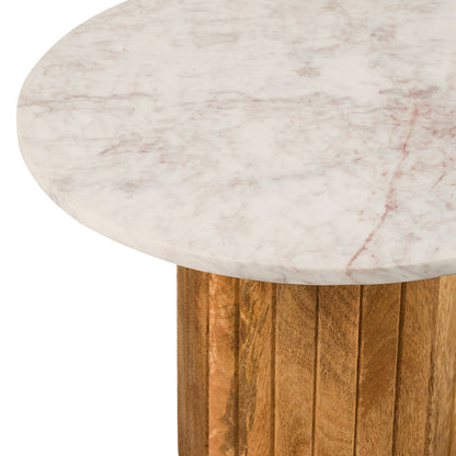 Cassius Side Table Round Marble Top White