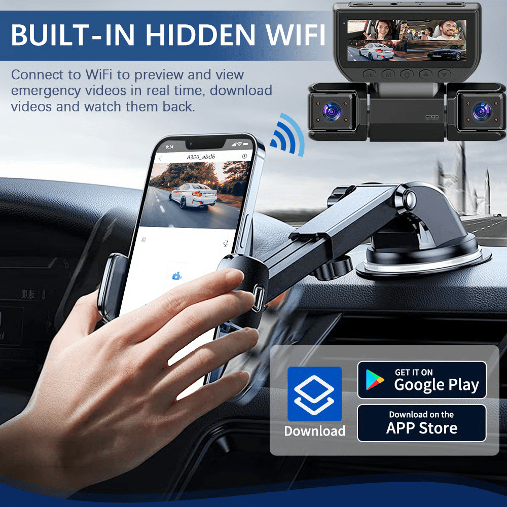 Dailyardtool¬Æ 360¬∞ Car DVR WiFi 4Channels Dash Cam Video Recorder