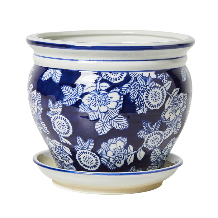 Celadon Tapestry Floral Plant Pot 25x25x20cm