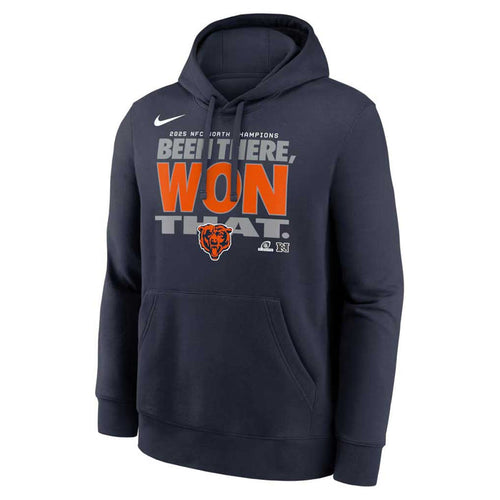 Chicago Bears Nike 2025 NFC North Division Champs Trophy Collection Locker Room Hooded Sweatshirt