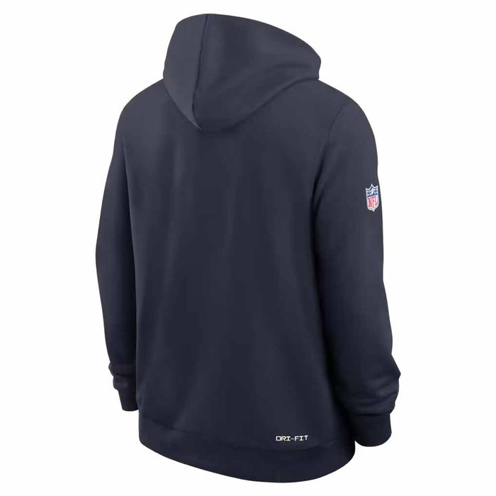 Chicago Bears Nike 2026 Sideline Marine Blue Full Zip Script Hooded Sweatshirt