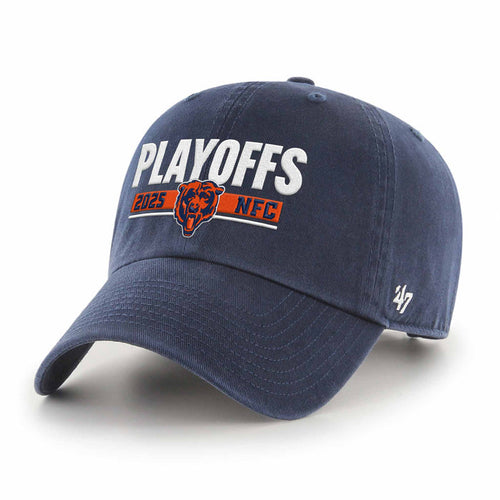 Chicago Bears 47 Brand 2025 Playoffs Navy Clean Up Adjustable Cap