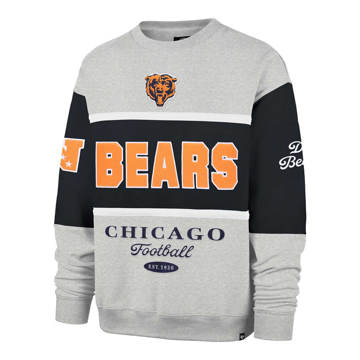Chicago Bears 47 Brand Atlas Blue Blockfield Maximalist Crew Neck