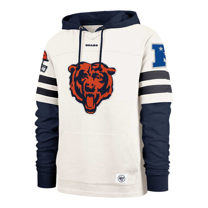 Chicago Bears 47 Brand Cream Split Zone Two Lacer Hooded Sweatshirt