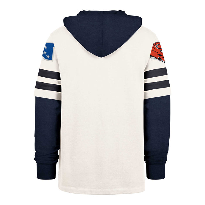 Chicago Bears 47 Brand Cream Split Zone Two Lacer Hooded Sweatshirt