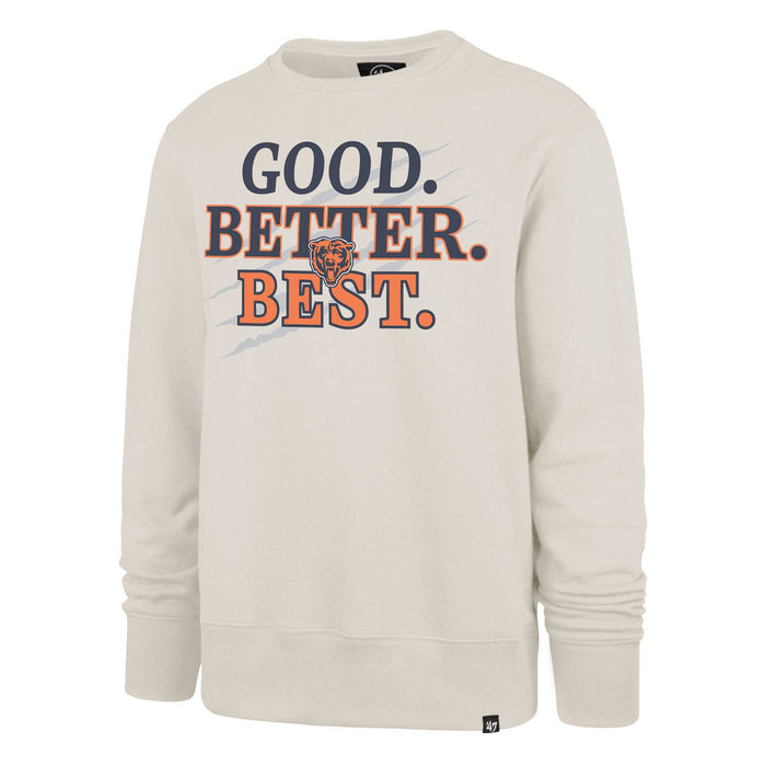 Chicago Bears 47 Brand Good-Better-Best Cream Regional Headline Crewneck Sweatshirt