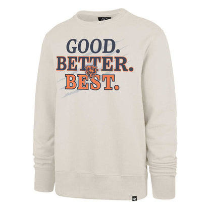 Chicago Bears 47 Brand Good-Better-Best Cream Regional Headline Crewneck Sweatshirt