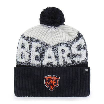 Chicago Bears 47 Brand Navy Bone Chill Cuff Knit Hat