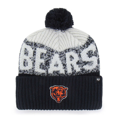 Chicago Bears 47 Brand Navy Bone Chill Cuff Knit Hat