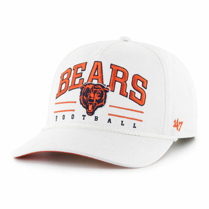 Chicago Bears 47 Brand White Bears Face Logo Roscoe Hitch Adjustable Cap