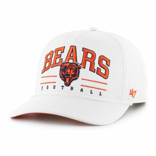 Chicago Bears 47 Brand White Bears Face Logo Roscoe Hitch Adjustable Cap
