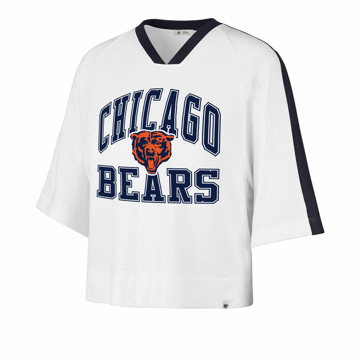 Chicago Bears 47 Brand Women's Historic White Big Overarch Drop Needle Tee