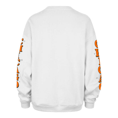 Chicago Bears 47 Brand Women's Historic White Wash Thunderous Oversized Crewneck Sweatshirt
