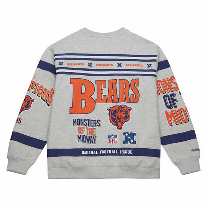 Chicago Bears Mitchell & Ness All Over Print Crewneck Sweatshirt