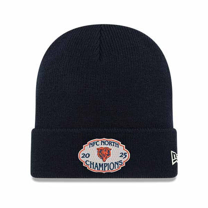 Chicago Bears New Era 2025 NFC North Division Champs Navy Cuff Beanie Knit Hat