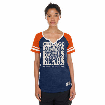 Chicago Bears New Era Raglan Stacked Short Sleeve Tee Shirt