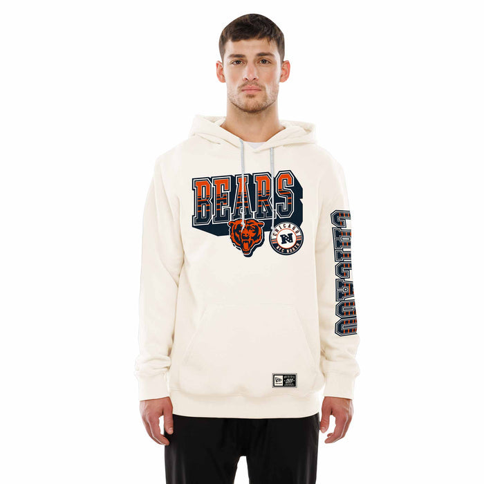 Chicago Bears New Era Retro Pop Cream Hooded Sweatshirt