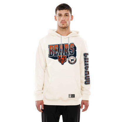 Chicago Bears New Era Retro Pop Cream Hooded Sweatshirt